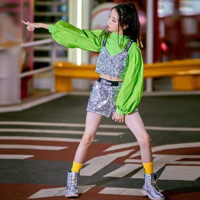 キッズダンス衣装 ヒップホップ 女の子 ステージ衣装 ダンス衣装 韓国